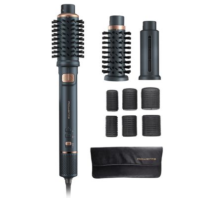 Perie rotativa cu aer cald Rowenta Air Rotate UB9920E0, 1300W, 4 trepte de viteza, 2 concentratoare, functie Respect, grilaj detasabil, invelis ceramic, verde & bronz