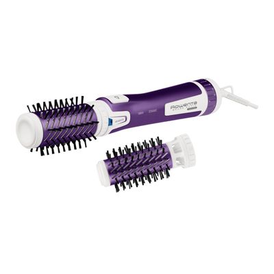 Perie rotativă Rowenta Brush Activ' Volume&Shine 2 CF9530F0, 1000W, 2 setări de temperatură si viteză, ionizare, 2 perii,  &icirc;nveliş ceramic, mov