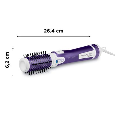 Perie rotativă Rowenta Brush Activ' Volume&Shine 2 CF9530F0, 1000W, 2 setări de temperatură si viteză, ionizare, 2 perii,  &icirc;nveliş ceramic, mov