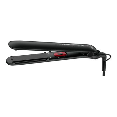 Placă de păr Rowenta EasyLiss Karl Lagerfeld SF161LF0, &icirc;nveliș Ceramic Tourmaline, 200 &deg;C, Funcția Straight & Curl, negru