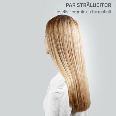 Placa de par Rowenta Optiliss+ SF3320F0, invelis Ceramic Tourmaline, temperatura ajustabila 130&deg;C - 230&deg;C, oprire automata, functie Respect, negru