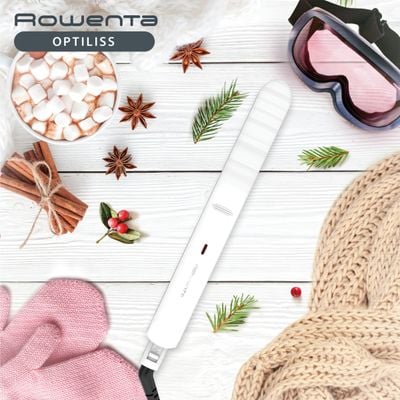 Placa de indreptat ROWENTA Optiliss SF3210F0, 10 trepte de temperatura, functie straight&curl, invelis ceramic, cablu 1.8m, alb