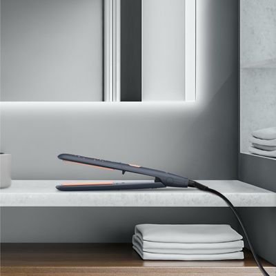 Placă de păr Rowenta Express Style Stellar SF1831F0, &icirc;nveliș Ceramic Tourmaline, afișaj LED, gri & auriu