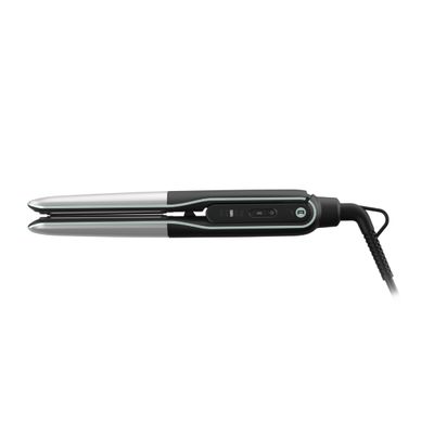 Placa de par 2 in 1 Rowenta Thermostyle SF7120E0, 6 trepte de temperatura, functie boost, incalzire rapida in 30s, placi cu invelis de titan, generator de ioni, temperatura ajustabila, stilizare 2 in 1, negru & gri