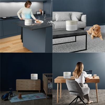 Purificator de aer Rowenta Pure Air Mini PU1521F0, 22 m², mod silentios, ultra-compact, filtrare HEPA Allergy+, CADR 85 m³/ora, alb & crem