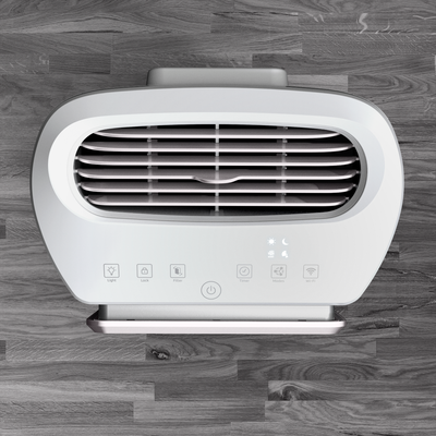 Purificator Intense Pure Air Home PU6180F0, sistem de filtrare HEPA, 5 trepte de viteza, 3 trepte de filtrare, 60 W, alb & gri