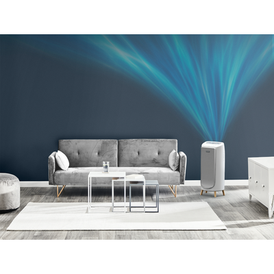 Purificator Intense Pure Air Home PU6180F0, sistem de filtrare HEPA, 5 trepte de viteza, 3 trepte de filtrare, 60 W, alb & gri