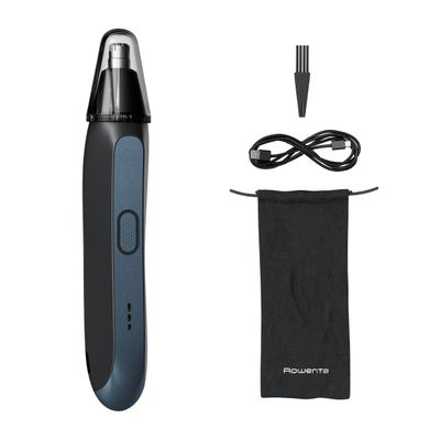 Trimmer pentru nas & urechi Rowenta Performance TN3720E0, autonomie 3 ore, 7300 rpm, tehnologie Wet & Dry, sistem de blocare, albastru  