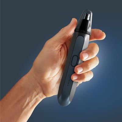 Trimmer pentru nas & urechi Rowenta Performance TN3720E0, autonomie 3 ore, 7300 rpm, tehnologie Wet & Dry, sistem de blocare, albastru  