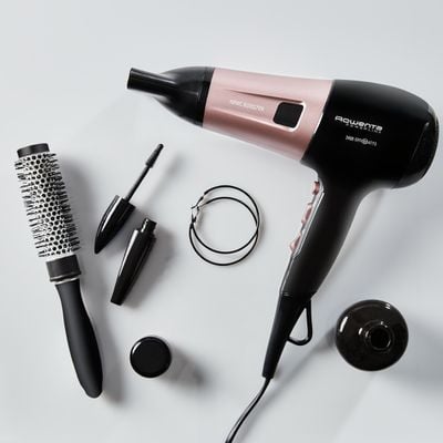 Uscator de par Rowenta PowerLine CV5940F0, 2400W, functie Effiwats, invelis cashmere keratin, tehnologie Ionic booster, negru/roz