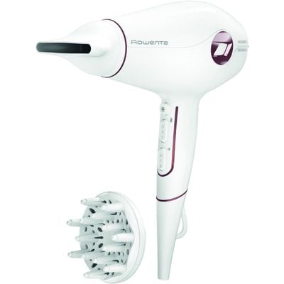 Uscator de par Rowenta Volumizer CV6135F0, 1800 W, 2 trepte de viteza, 3 trepte de temperatura, jet de aer rece, 1 concentrator, alb 1 diffuser, alb