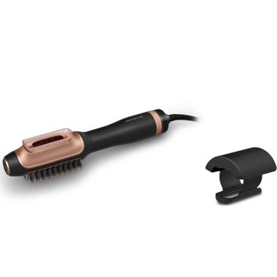 Uscator de par si perie cu aer cald Rowenta Reverso 2 in 1 CF9840F0, 1200W, 2 trepte de viteza si temperatura, accesoriu protectie inclus, negru