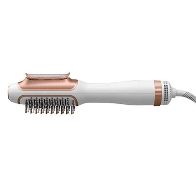 Uscator de par si perie cu aer cald Rowenta Reverso 2 in 1 CF9820F0, 1200W, 2 trepte de viteza si temperatura, husa transport inclusa, alb & auriu