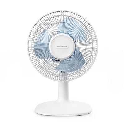 Ventilator de birou Rowenta Essential+ VU2310F0, 28 W, 2 trepte de viteza, rotire automata, consum redus de energie, design compact, alb