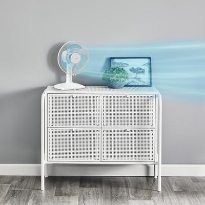 Ventilator de birou Rowenta Essential+ VU2330F2, 3 trepte de viteza, putere 35 W, design compact, nivel scazut de zgomot, alb