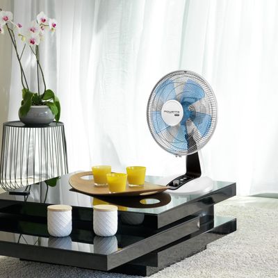 Ventilator de birou Rowenta Turbo Silence Extreme VU2630F0, 40W, 4 trepte de viteza, functie Turbo Boost, elice cu 5 lame, alb