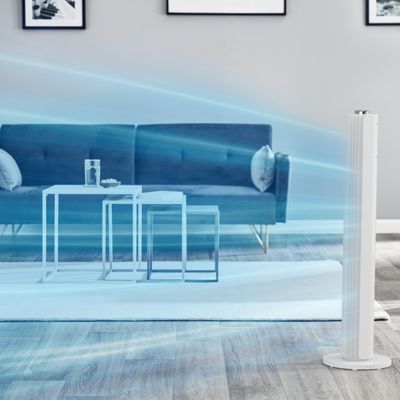 Ventilator Rowenta Urban Cool VU6720F0, 3 trepte de viteza, oscilatie larga, silentios, Alb