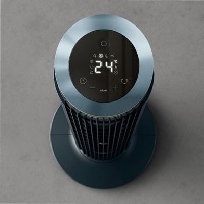 Ventilator turn Rowenta Eole Silence Force VU7050F0, 12 trepte de viteza, motor Effitech&reg;, ecran LED, difuzor de arome incorporat, oprire automata, timer 8 ore, functie de noapte, telecomanda inclusa, negru