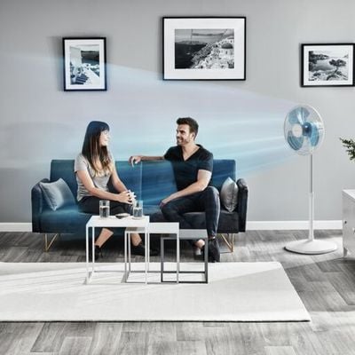 Ventilator cu picior Essential+ VU4410F2, putere 45 W, 3 trepte de putere, design compact, consum redus de energie, , alb