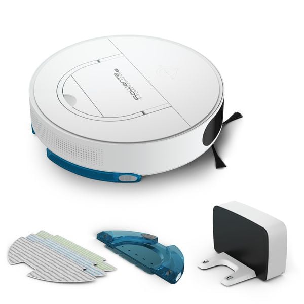 Aspirator robot X-Plorer Serie 130 Ai Animal & Allergy RR9077WH, actiune 4 in 1, autonomie de 120 minute, recipient pentru praf de 0.5L, alb
