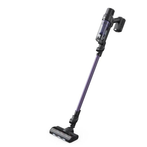 Aspirator vertical Rowenta X-Pert 7.60 RH6A31WO, 140 W, autonomie pana la 45 minute, perie cu iluminare LED, statie de incarcare cu suport accesorii, violet & negru