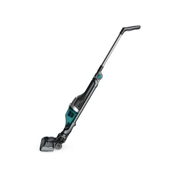 Aspirator vertical Rowenta X-Trem Compact 2 in 1 RH1239WO, 145W, autonomie 40 minute, filtrare 99%, Tehnologie Flex, recipient praf 0.4 L, verde & gri