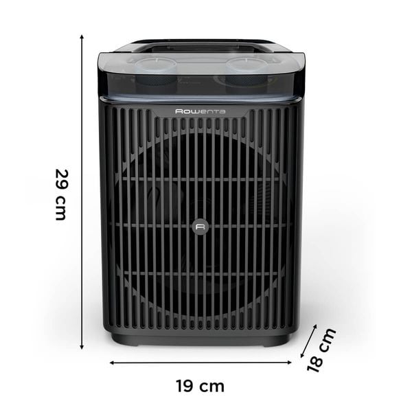 Aeroterma Rowenta Intense Comfort Aqua SO6550F0, 2400W, mod Eco & Turbo, termostat reglabil, oprire automata, protectie IP 21, maner transport, negru