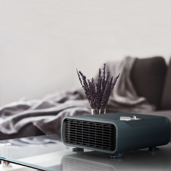 Aeroterma Rowenta SO5115, 2400 W, 2 trepte de putere, Functie Silence, Treapta de aer rece, Termostat mecanic, Negru