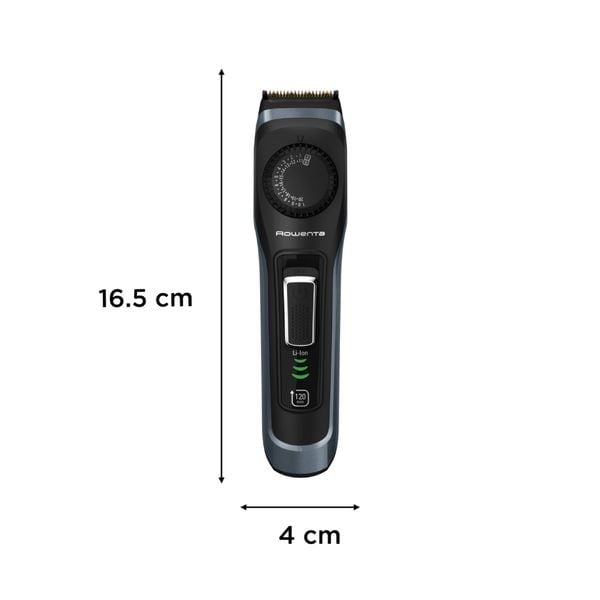 Aparat de tuns barba Rowenta Virtuo TN3804E0, autonomie 180 minute, lame cu invelis de titan, lame din inox, 6500 rpm, negru & albastru