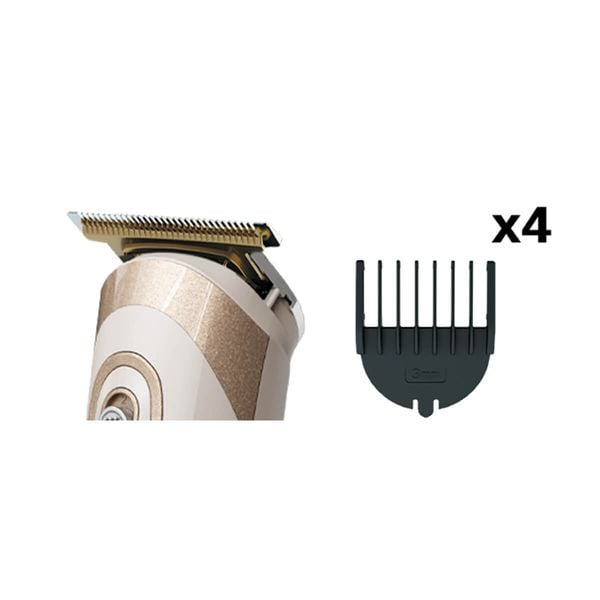 Aparat de tuns multifunctional Rowenta Trim & Style TN9154F0, tehnologie Wet & Dry, lame din inox, autonomie 60 minute, sistem de autoascutire, crem
