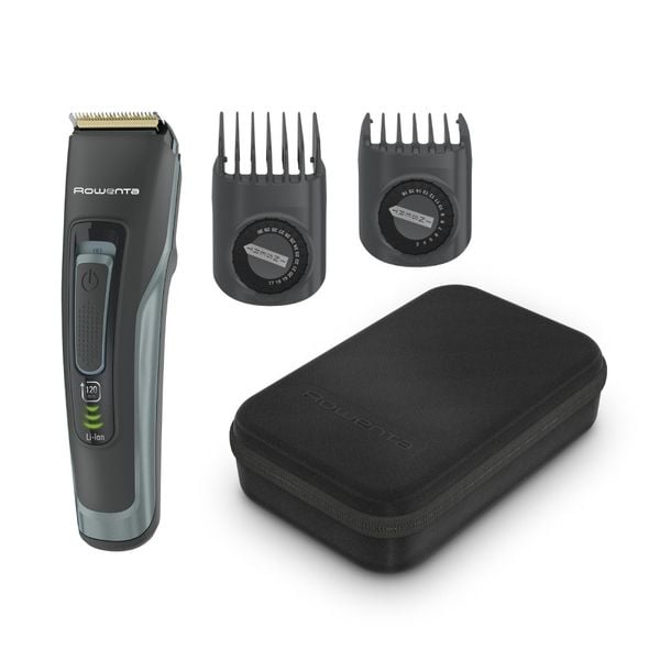 Aparat de tuns parul si barba Rowenta Advancer TN5224E0, autonomie 120 min, 2 piepteni reglabili, pana la 29 de lungimi, 0.5 - 30 mm, setare precizie 1 mm, indicator baterie LED, husa inclusa, negru
