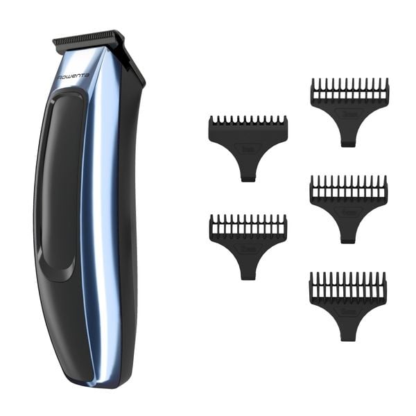Aparat de tuns pentru contur si detalii Rowenta Barber Experience TN1851E0, lame inox, 6500 rpm, autonomie 90 minute, 0.5 - 5 mm,incarcare rapida, negru & gri