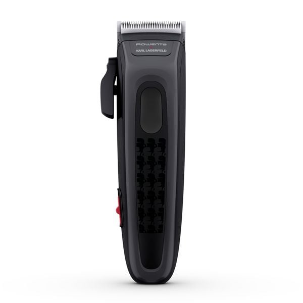 Aparat de tuns parul Rowenta x Karl Lagerfeld Perfect Line TN152LF0, lame inox, 6 piepteni, 5200 rpm, negru