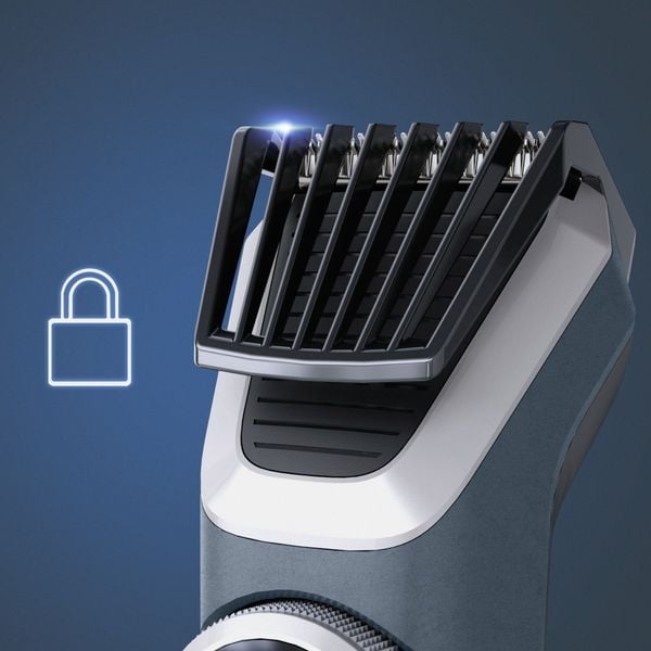 Aparat de tuns Rowenta X-Series 800 TN5630E0, 81 lungimi 0.5 - 42 mm, precizie 0.5 mm, motor 8000 RPM, lame cu auto-ascutire din inox cu continut ridicat de carbon, autonomie pana la 360 min, acumulator Li-Ion, incarcare rapida, afisaj Smart, gri & negru