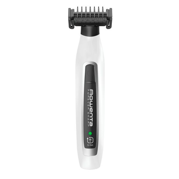Aparatul hibrid de tuns, conturat și bărbierit Rowenta Forever Sharp TN6010F5, wet&dry, lame  inox cu tehnologie cu autoascutire, 3 piepteni, negru/alb