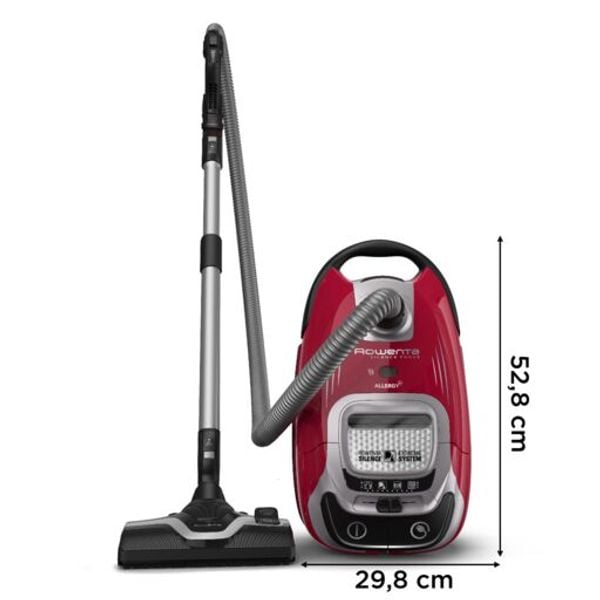 Aspirator cu sac Rowenta Silence Force 5* RO7473EA, motor Effitech, 400W, accesorii Animal Care, 3 niveluri de filtrare, Rosu Aspirator cu sac Rowenta Silence Force 5* RO7473EA, motor Effitech, 400W, accesorii Animal Care, 3 niveluri de filtrare, Rosu