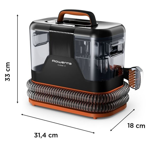 Pachet PROMO Aspirator tapiterie Rowenta Clean IT IN5011F0 si Detergent lichid Rowenta XD5310F0 pentru textile si covoare, 1 litru