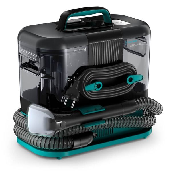 Aspirator tapiterie Rowenta Clean IT IN5020F0, 750W, rezervor apa & detergent 2.3L, rezervor apa murdara 1.5L, perii 8/15 cm, accesoriu spatii inguste & incaltaminte, auto clean, detergent inclus, negru