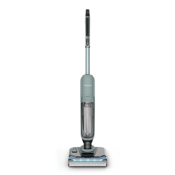 Aspirator cu spalare Rowenta X-Clean 3 GZ4012E0, 500 RPM, pana la 30 min autonomie, aspirare umeda si uscata, 2 moduri, design flexibil 180&deg;, iluminare LED, functie autocuratare, compatibil cu detergent, verde & negru