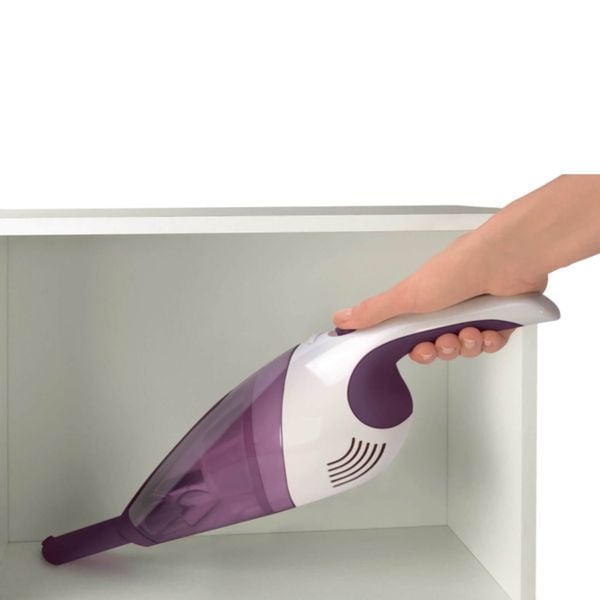 Aspirator de m&acirc;nă Rowenta Extenso Dry AC232001, Sistem ciclonic, filtru permanent, alb/Vișiniu