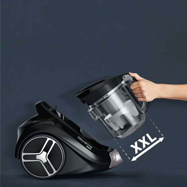 Aspirator fara sac Compact Power XXL RO4B25EA, 900 W, recipient pentru praf 2.5 L, 3 niveluri de filtrare, negru