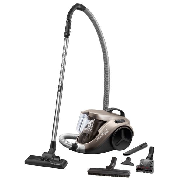 Aspirator fără sac Rowenta Compact Power Cyclonic Animal Care RO3786EA, accesoriu spatii inguste, 1.5L, 750W,  culoare cafeniu