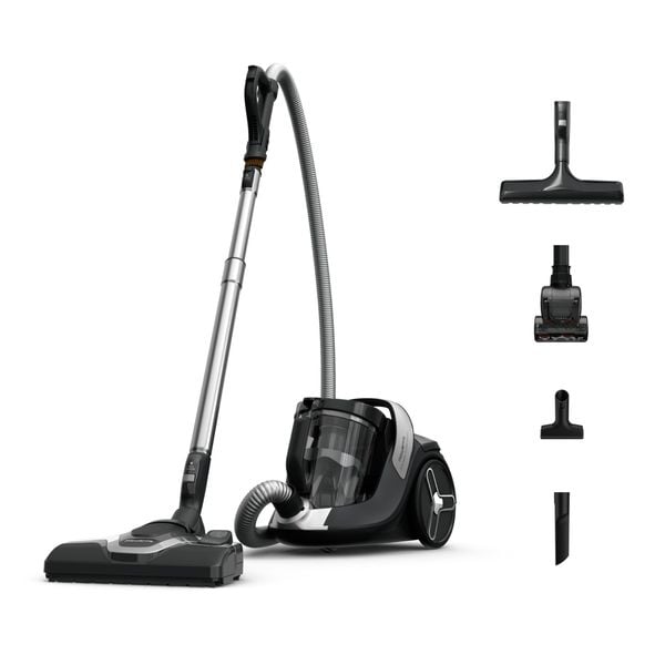 Aspirator fara sac ROWENTA Green Force Cyclonic Effitech&reg;+ RO7C66EA, 500 W, recipient pentru praf 2.5 L, design eco, filtrare tip HEPA, negru & verde