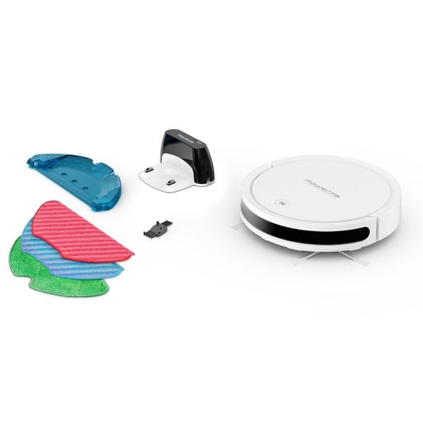 Aspirator robot Rowenta X-Plorer Serie 50 RR7387WH, 33W, recipient 0.4L, 3 functii de curatare, Wi-Fi, sistem Aqua Force, alb