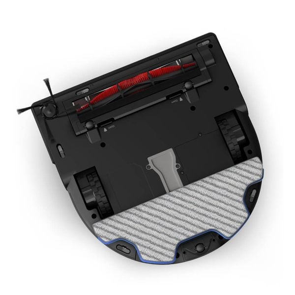Aspirator robot Rowenta X-Plorer Serie 220+ RR9485WH, aspirator si mop, autonomie 120 min, recipient praf 0.35L, statie de incarcare si golire praf, mop Smart Aqua Power, negru