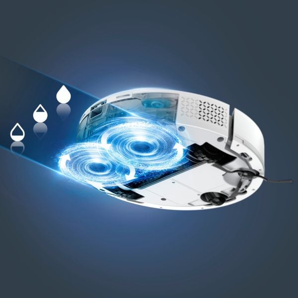 Aspirator robot Rowenta X-Plorer Serie 380+ RR89U7E0, putere 8.000 Pa, 120 minute, 4 trepte putere, management harti, statie de incarcare cu golire automata, recipient praf 0.22 L, laser LiDAR 360&deg;, perie anti-incalcire, Wi-Fi, alb