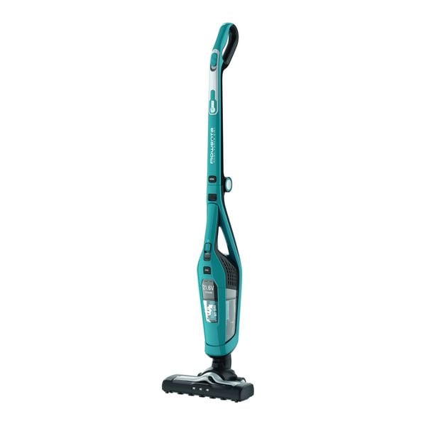 Aspirator vertical 2 &icirc;n 1 Dual Force Cyclonic Rowenta RH6751WO, 2 viteze, autonomie max 75 min, Recipient 0.6 L, albastru/negru