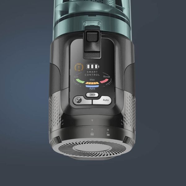 Aspirator vertical Rowenta X-Force Flex 13.60 RH9A32WO, 380W, autonomie 60 min, perie cu LED, panou Smart Control Display, filtrare 99,9%, recipient praf 0.65L, argintiu & verde