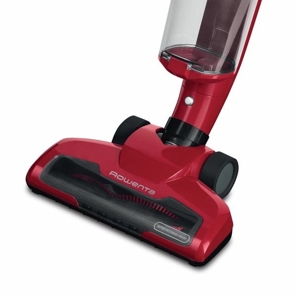 Aspirator vertical Rowenta Air Force Light RH6543WH, autonomie max 30 min, iluminare cu led, recipient 0.65L, filtru spumă, Roșu