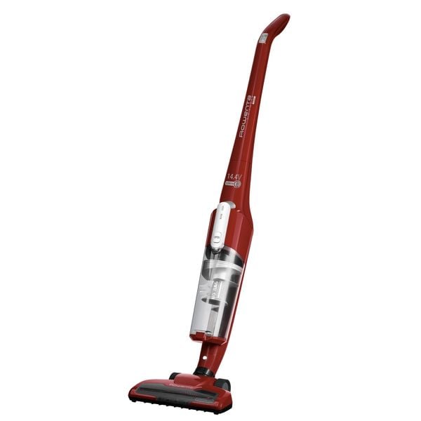 Aspirator vertical Rowenta Air Force Light RH6543WH, autonomie max 30 min, iluminare cu led, recipient 0.65L, filtru spumă, Roșu